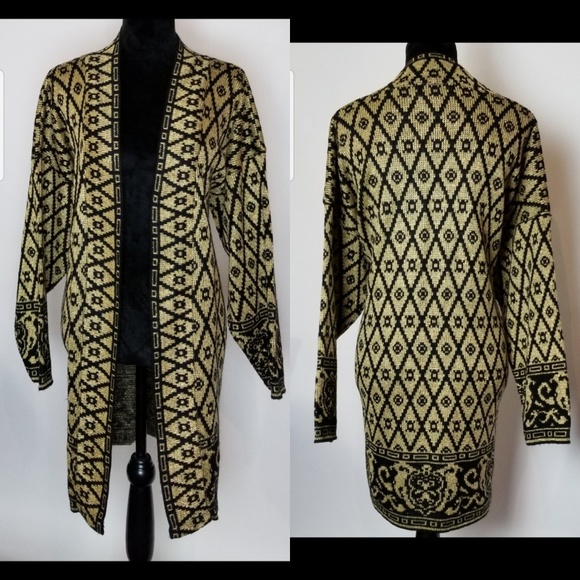 Mix Print Open-Front Cardigan - Picture 2 of 3